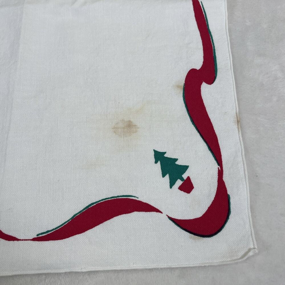 8 Vintage Christmas Napkins Big Bow Christmas Tree Green & Red Benefits Charity - Picture 5 of 8